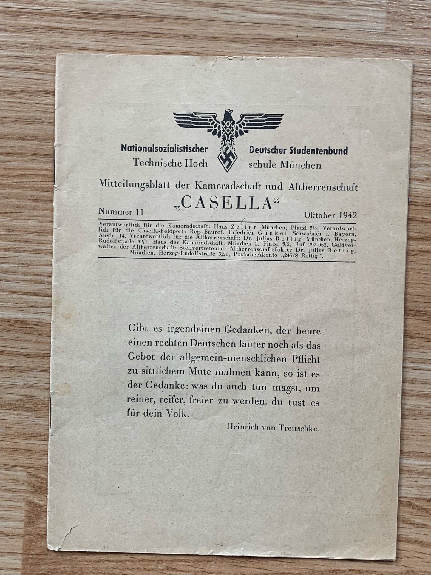 NSDAP Student alumni association booklet - 1942 veterans stories