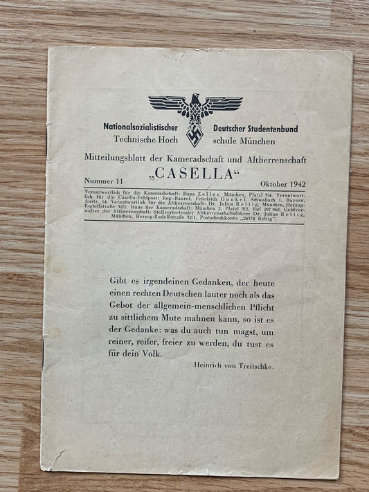 NSDAP Student alumni association booklet - 1942 veterans stories