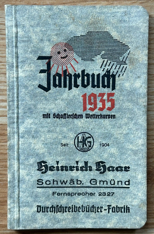 1935 German pocket calendar / notebook