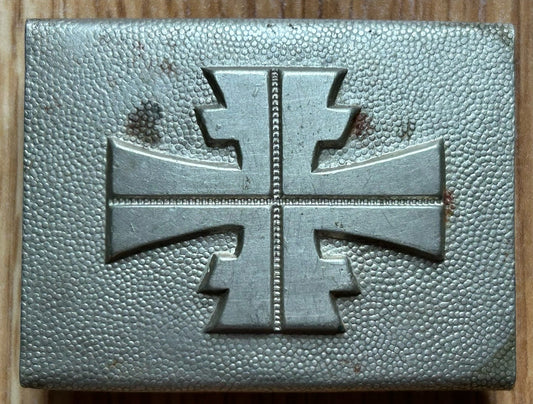 Turnerbund belt buckle - Maker marked, nickel construction