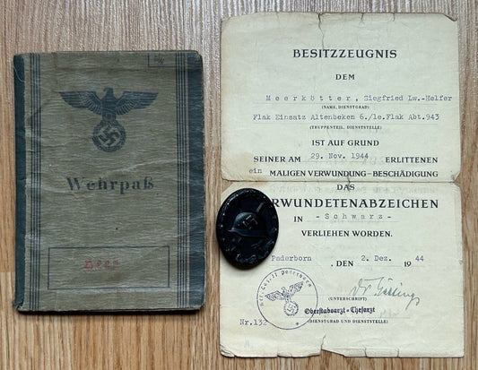 Wehrass / medal grouping - Wounded teen flak helper