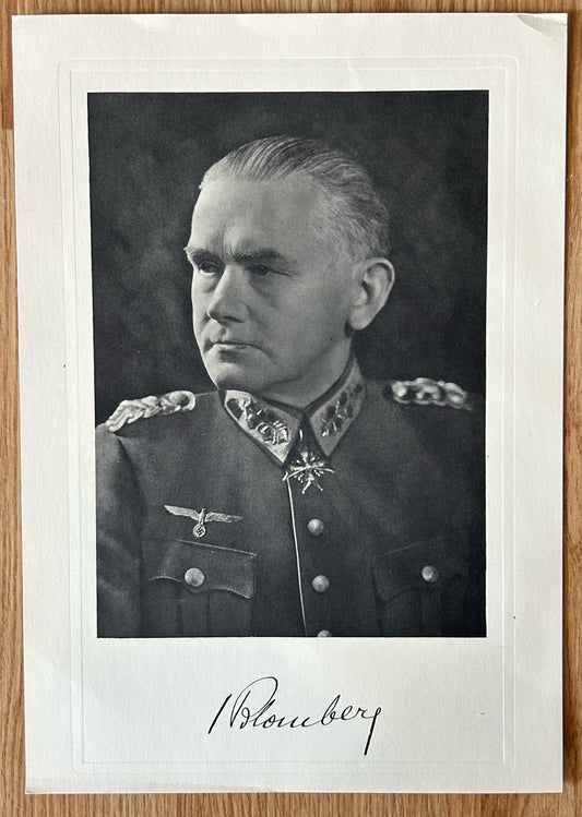 Large photo of Field Marshal Blomberg - facsimile signature