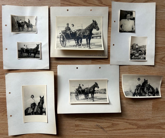 Group of 8 German photos - Woman in Wehrmacht clothes