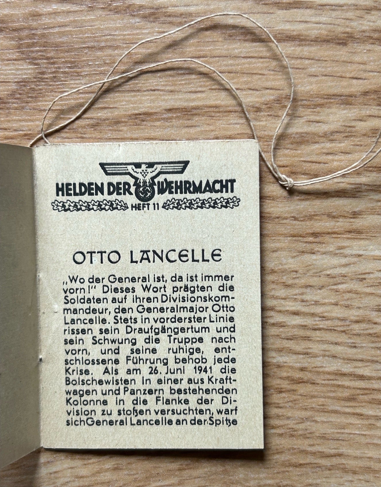 WHW donation booklet - General Otto Lancelle