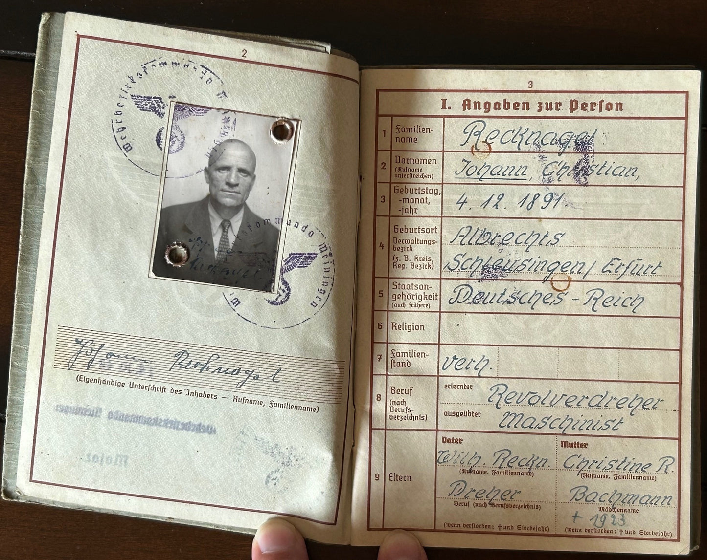 Wehprass - WW1 veteran / weapons manufacturing WW2
