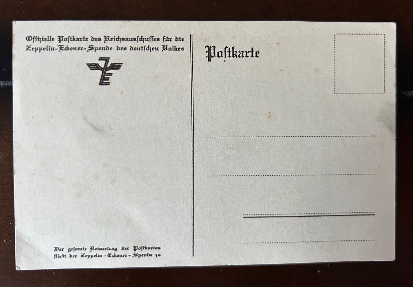 Count von Zeppelin photo postcard - facsimile signature
