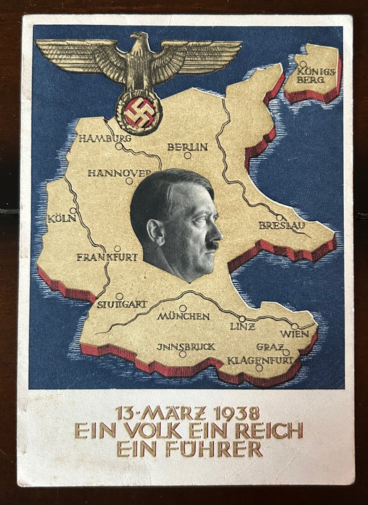 Anschluss commemorative art postcard - event stamped