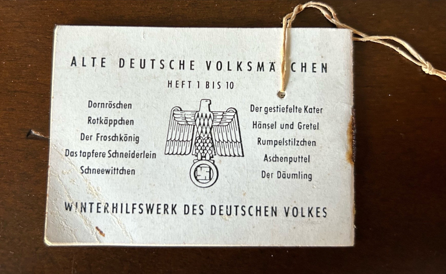 WHW donation booklet - Old German tales, vol 1