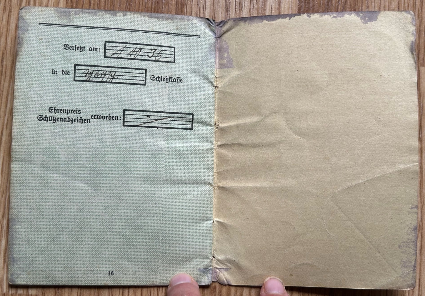 Schiessbuch / Target practice booklet - MG company 12. Regiment