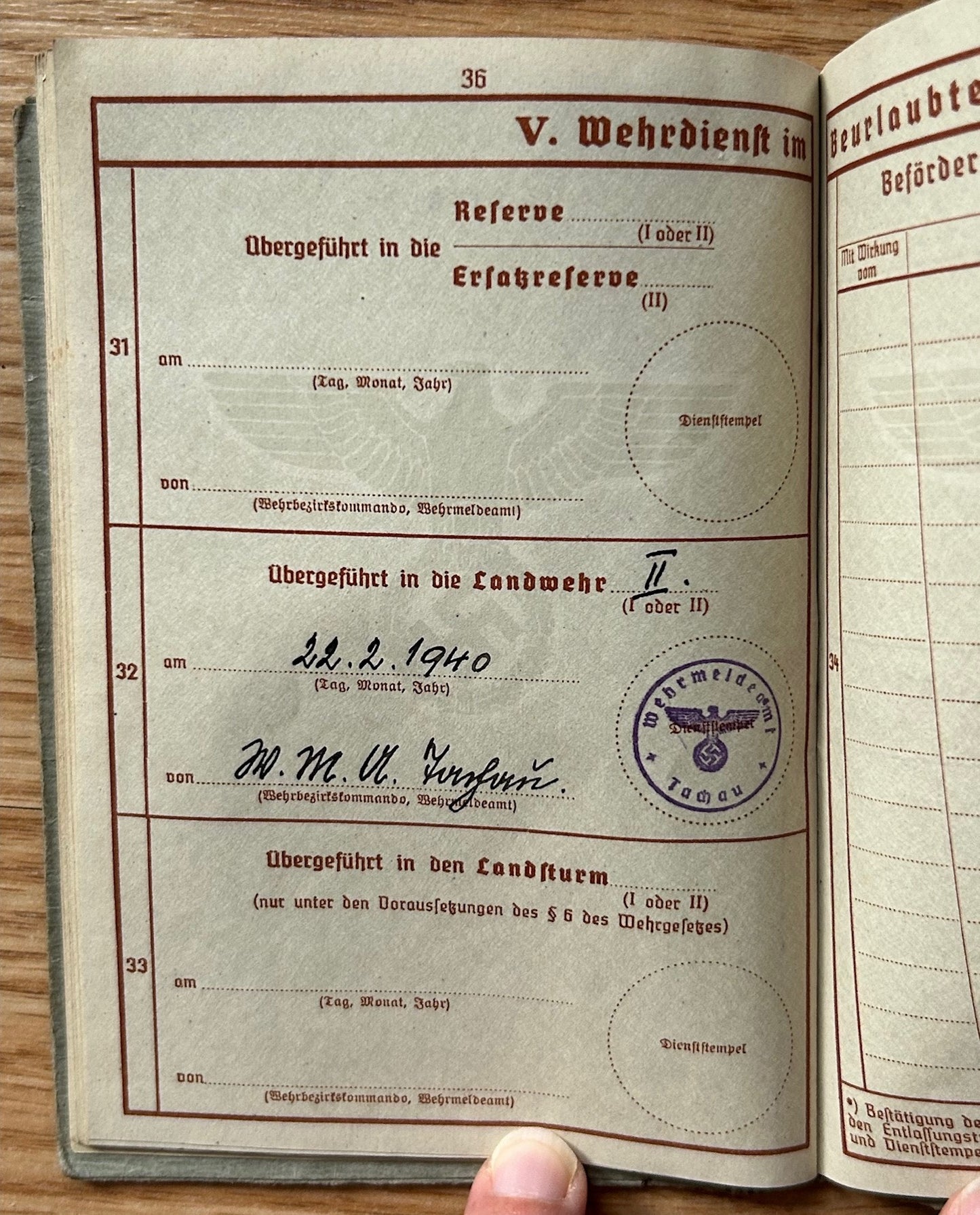 Wehrpass - Sudetenland NCO 1940 / WW1 veteran