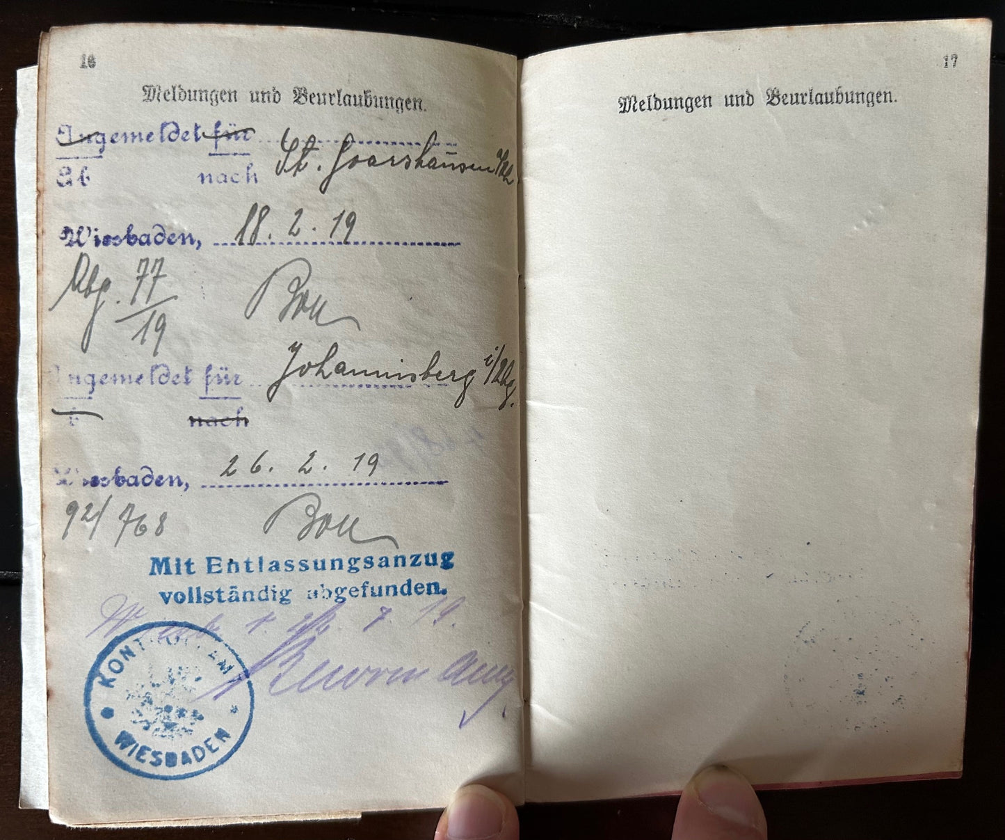 WW1 Militarpass - Artillery NCO, EK2, veteran of both fronts
