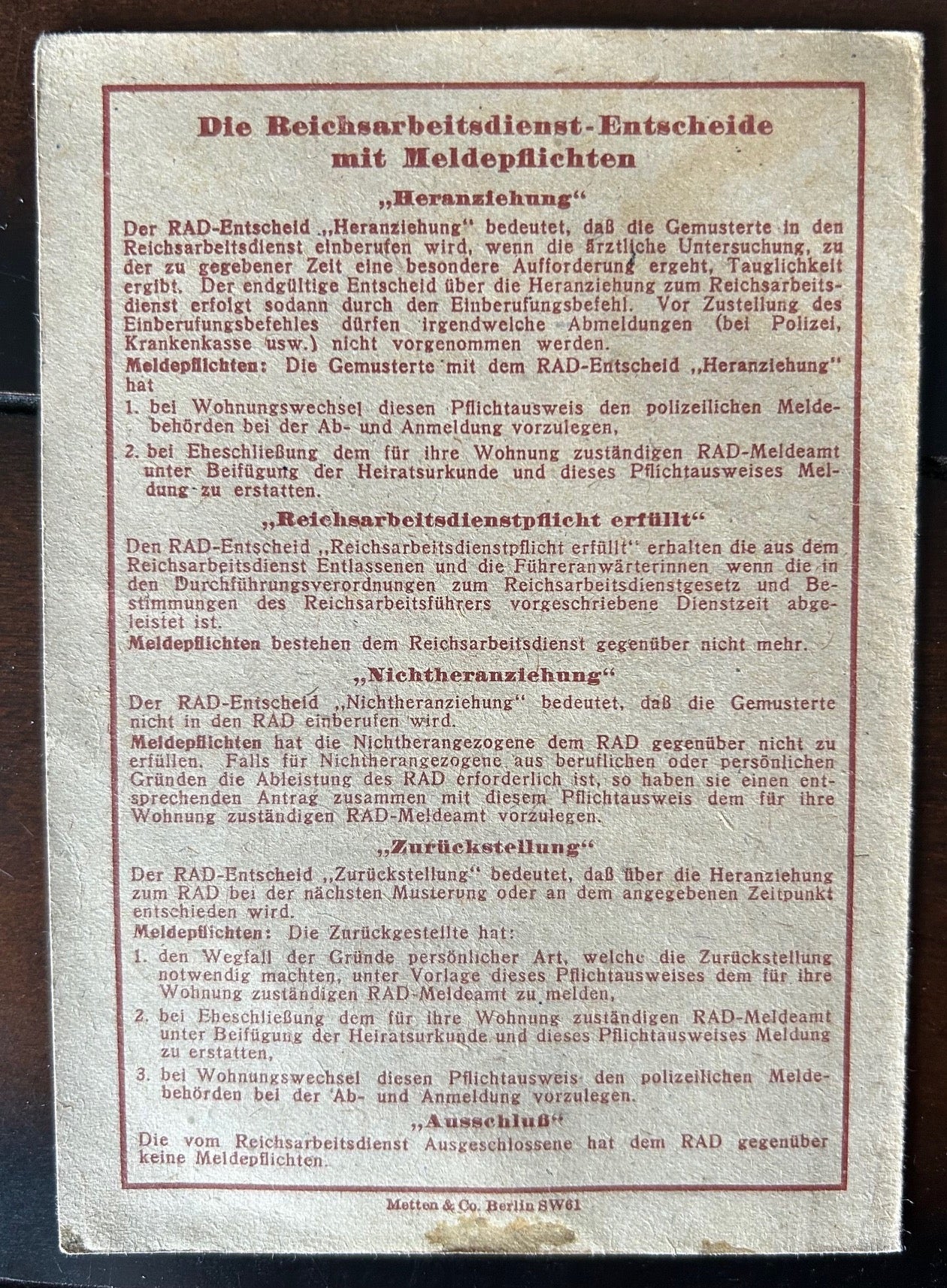 Arbeitsbuch and RAD group - Austrian Hitler Youth teen employee