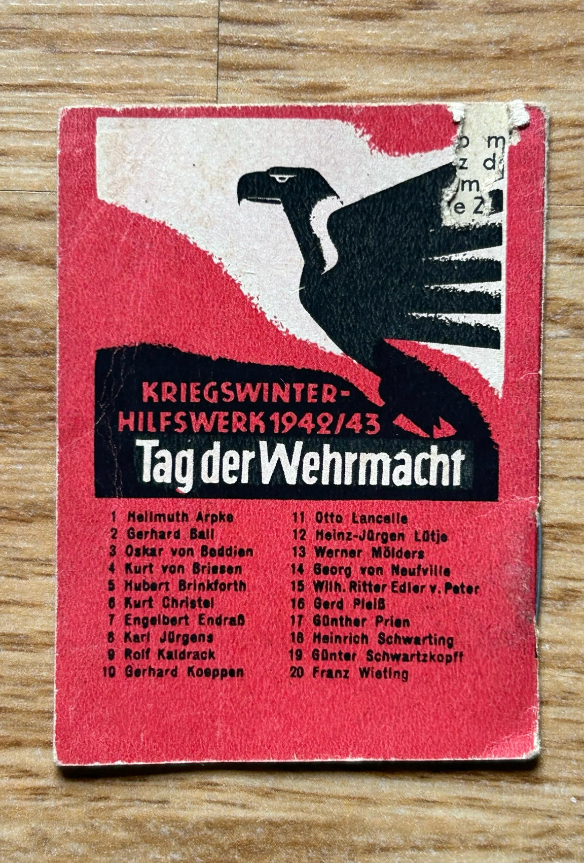 WHW donation booklet - Fighter Ace Werner Mölders