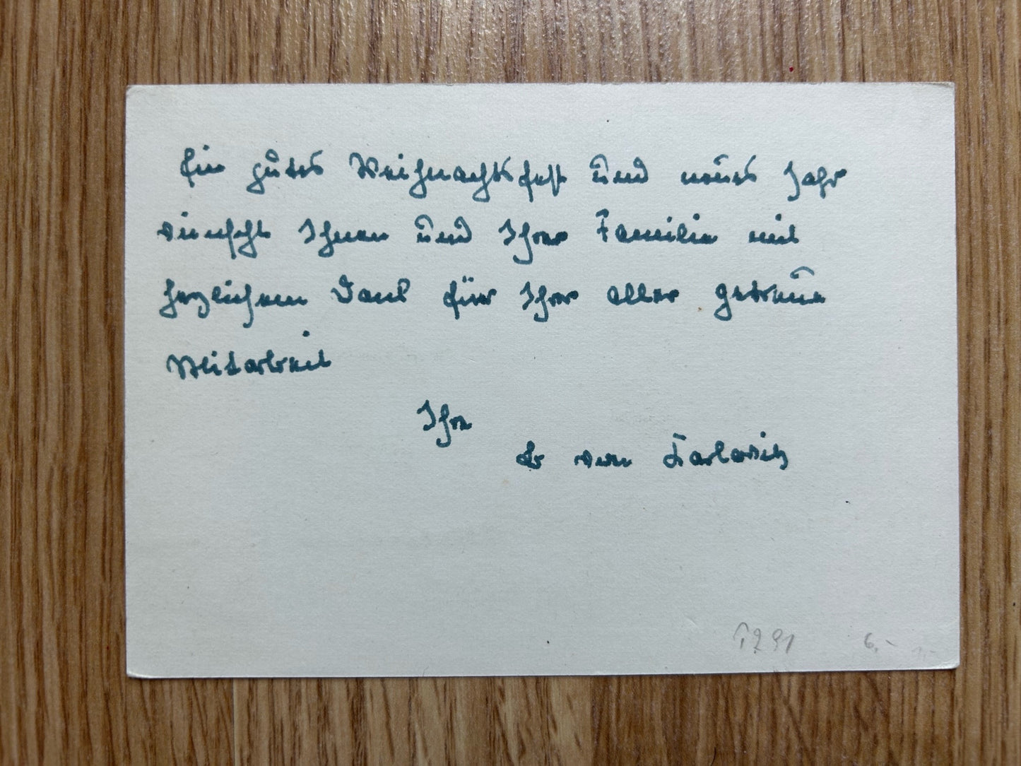 1940-41 WHW collection postcard - location stamp