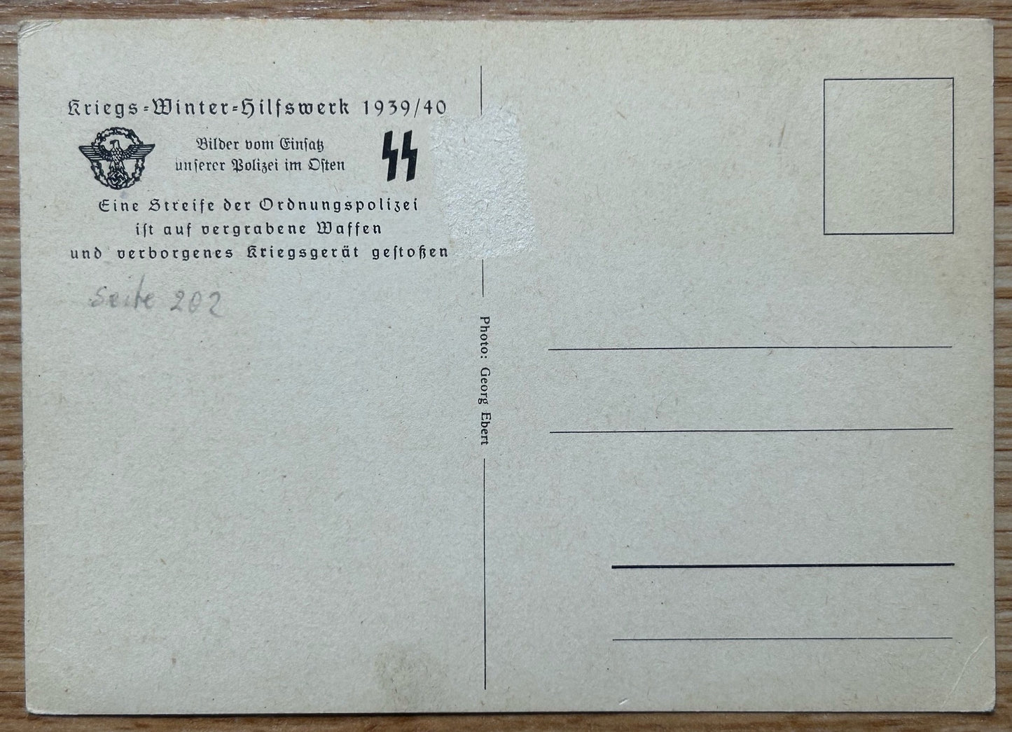 WHW SS / Polizei postcard - Police digging up an arms cache