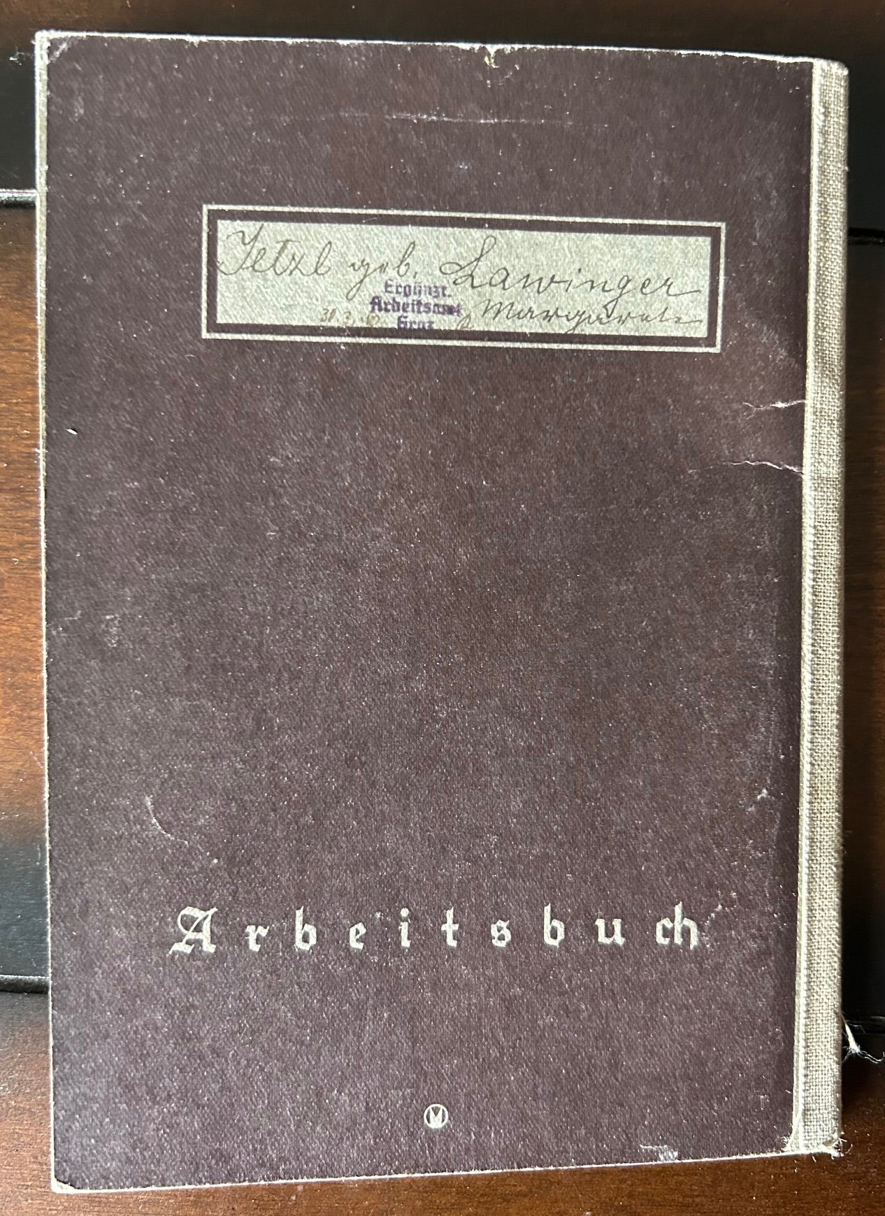 Arbeitsbuch - NSDAP office employee 1938-42