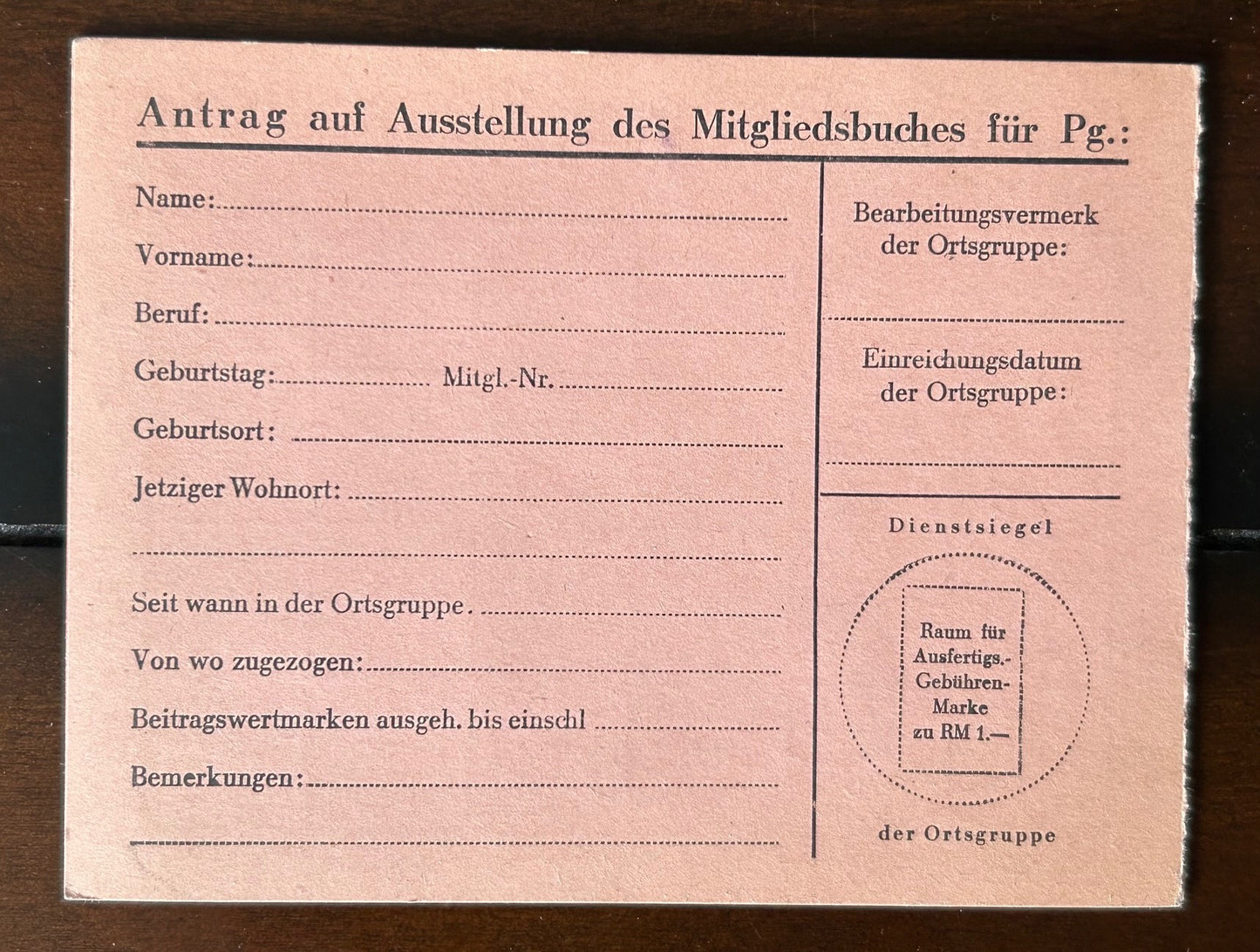 NSDAP membership card - 17 year old Austrian, 1944