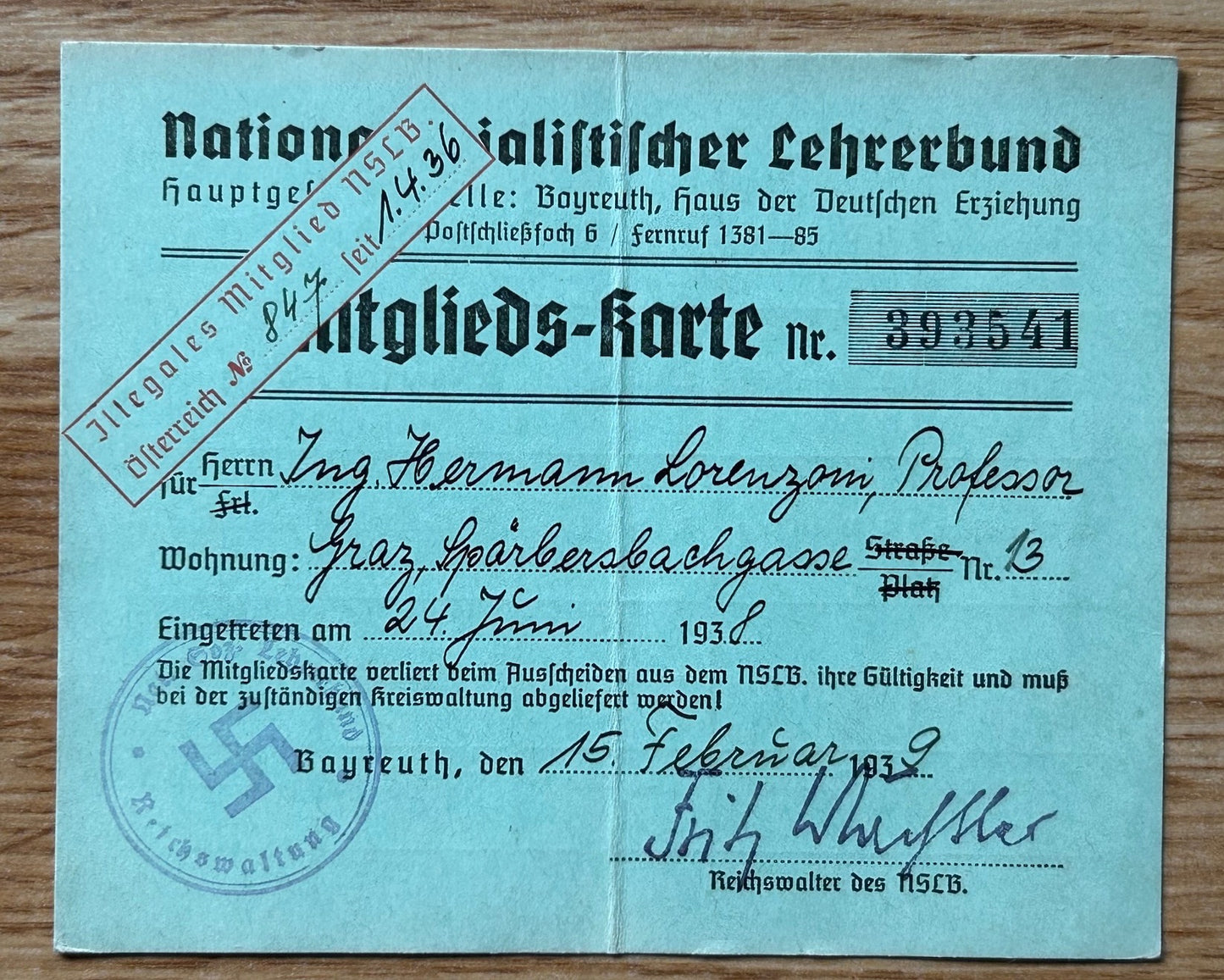 Document grouping - NSDAP member, Austrian engineer