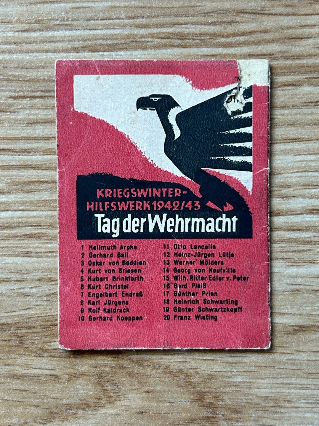 WHW donation booklet - Luftwaffe ace Gerhard Koeppen