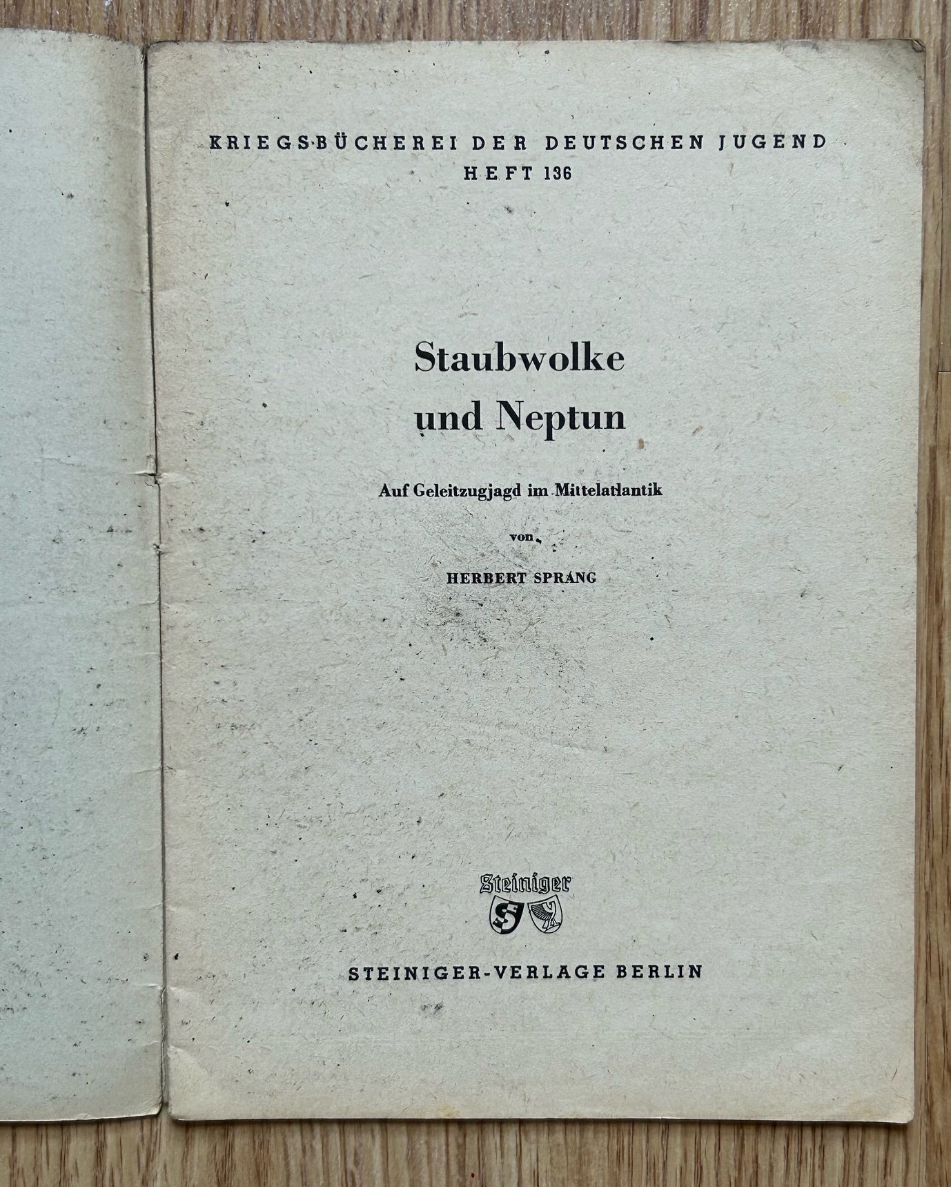Third Reich German youth book - Staubwolke und Neptun