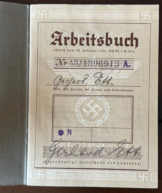 Arbeitsbuch - Berlin / Frankfurt engineer, weapons production