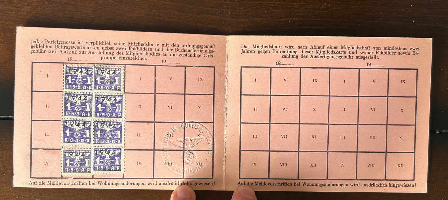 NSDAP membership card - 17 year old Austrian, 1944