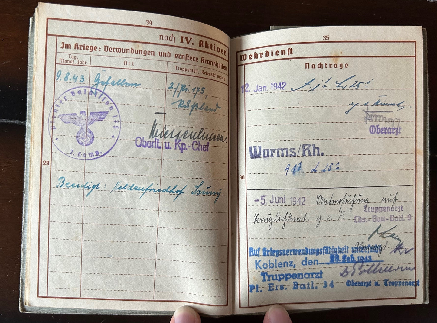 Wehrpass - KIA combat engineer, Russia 43