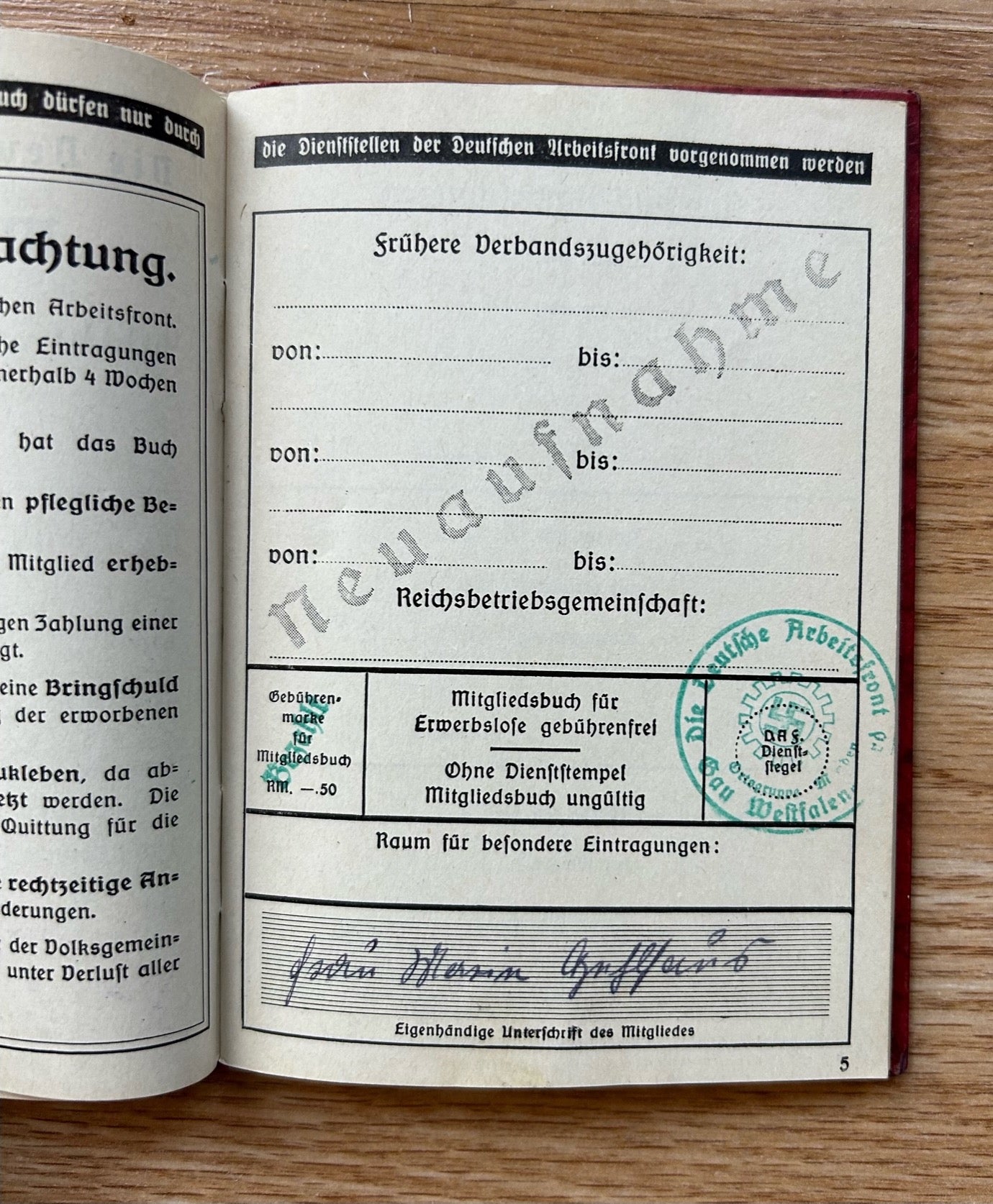 DAF member’s grouping - ID and song book