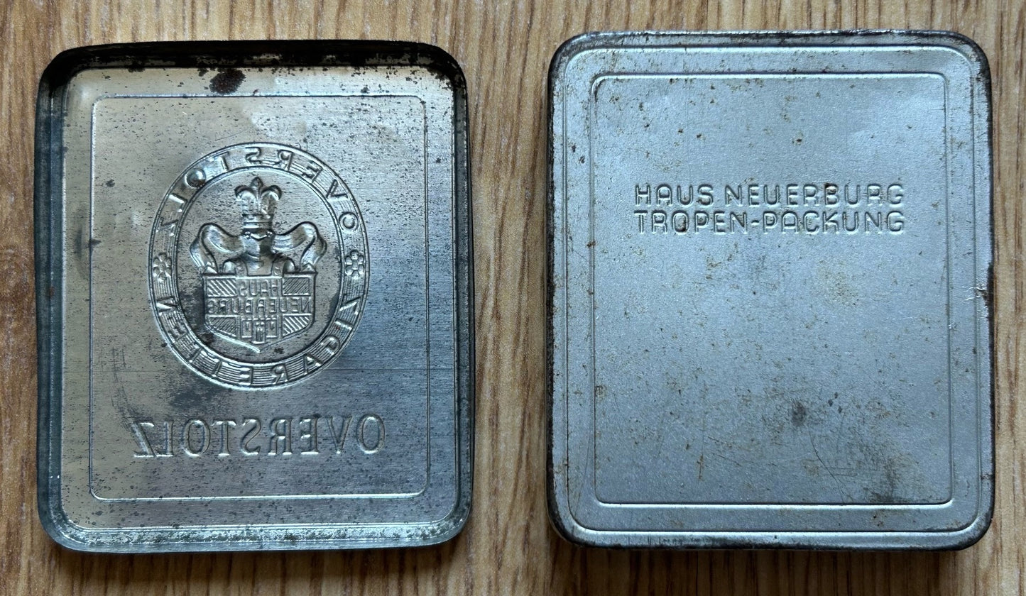 Third Reich metal cigarette case with cards