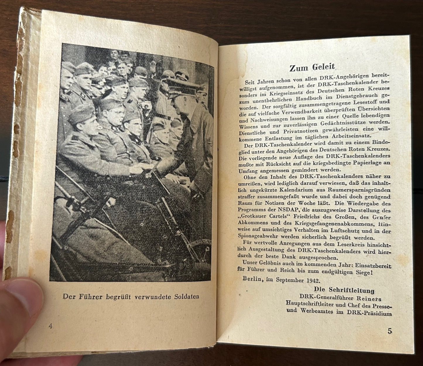 DRK pocket calendar 1943 - filled-in by nurse