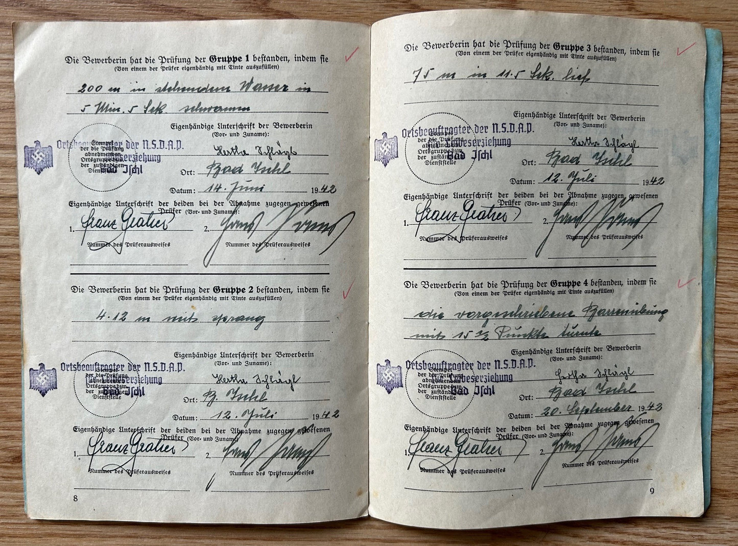 DRL award booklets - Austrian woman 1942