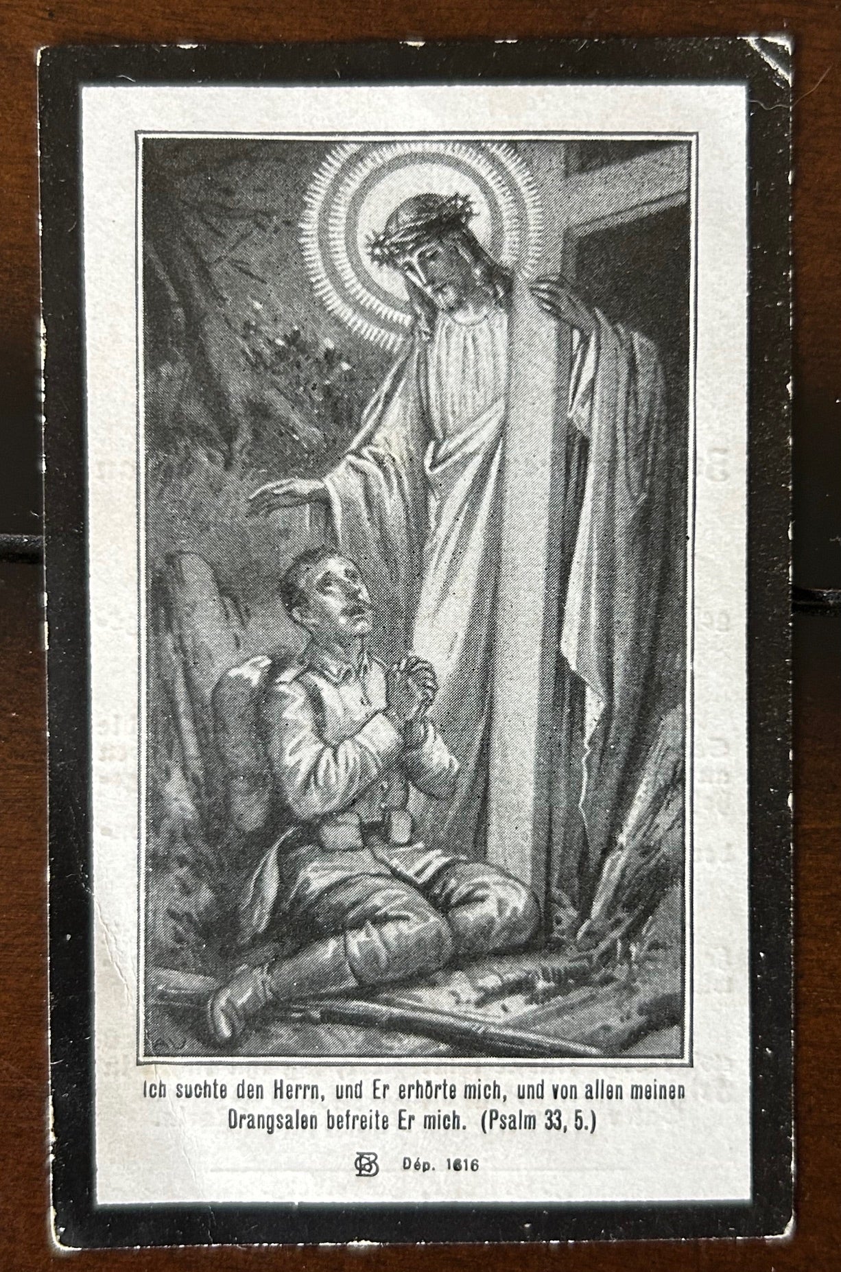 WW1 Death Card - KIA Jan 1916 France