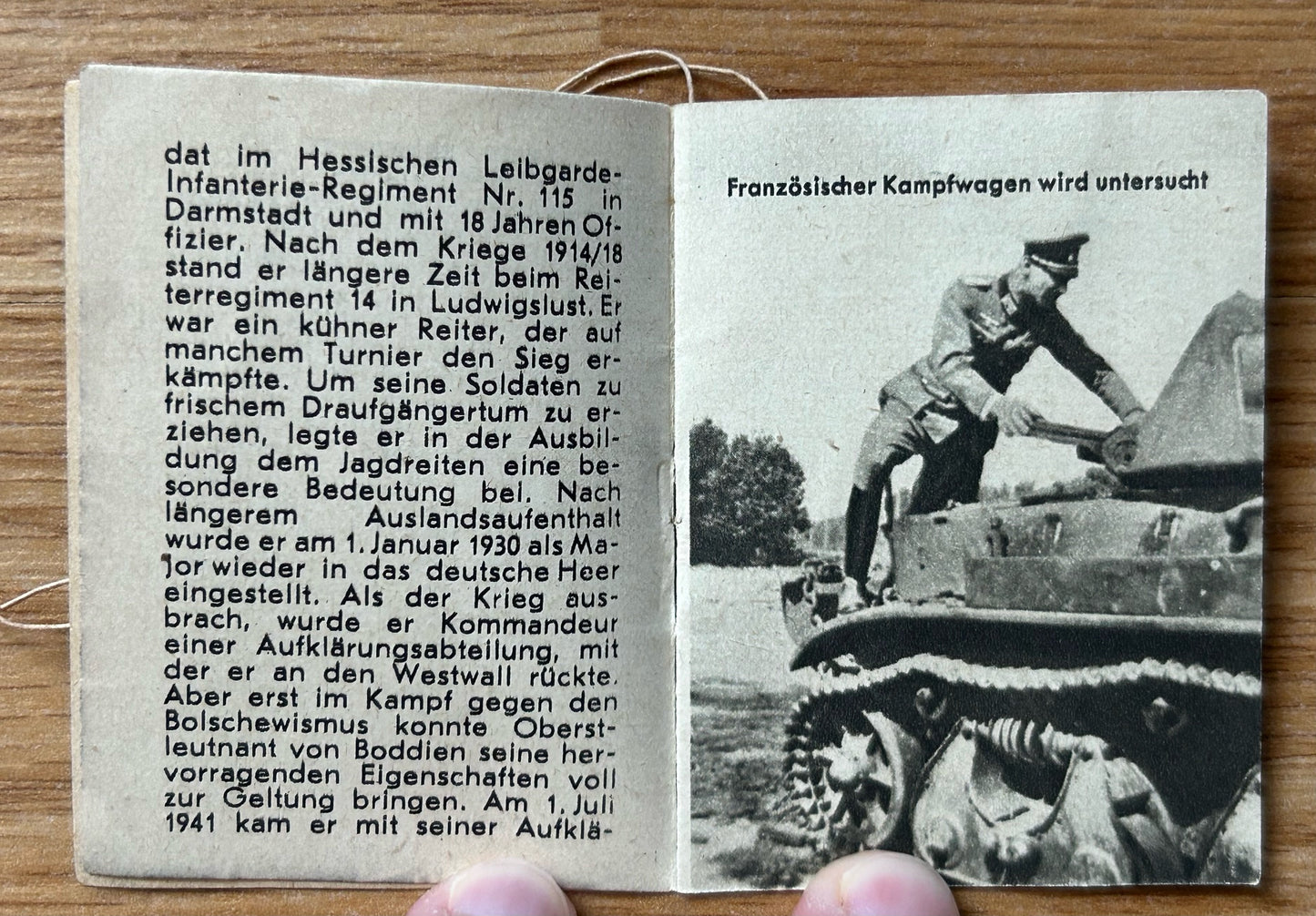 WHW donation booklet - Knight’s Cross winner Oskar v. Boddien