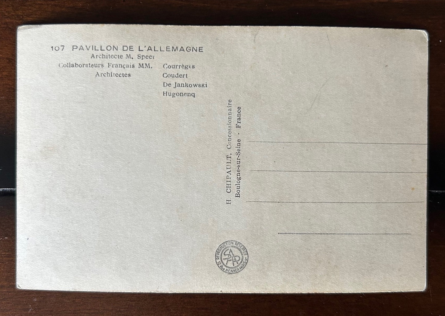 Paris 1937 International exposition German pavilion photo postcard
