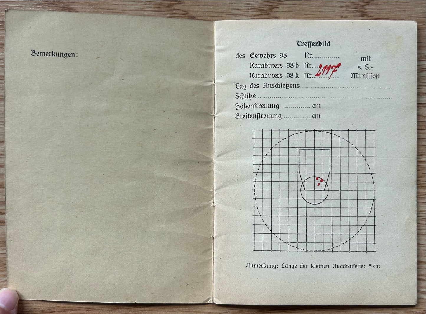 Schiessbuch / Target practice booklet - Panzerjager unit