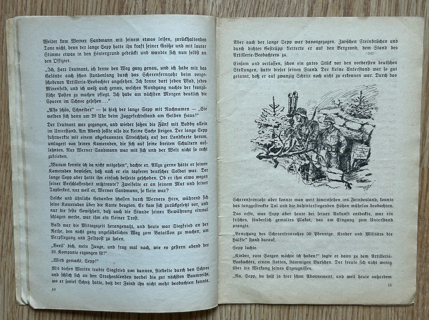 Third Reich German youth book - Handgranaten gegen Blockhaus