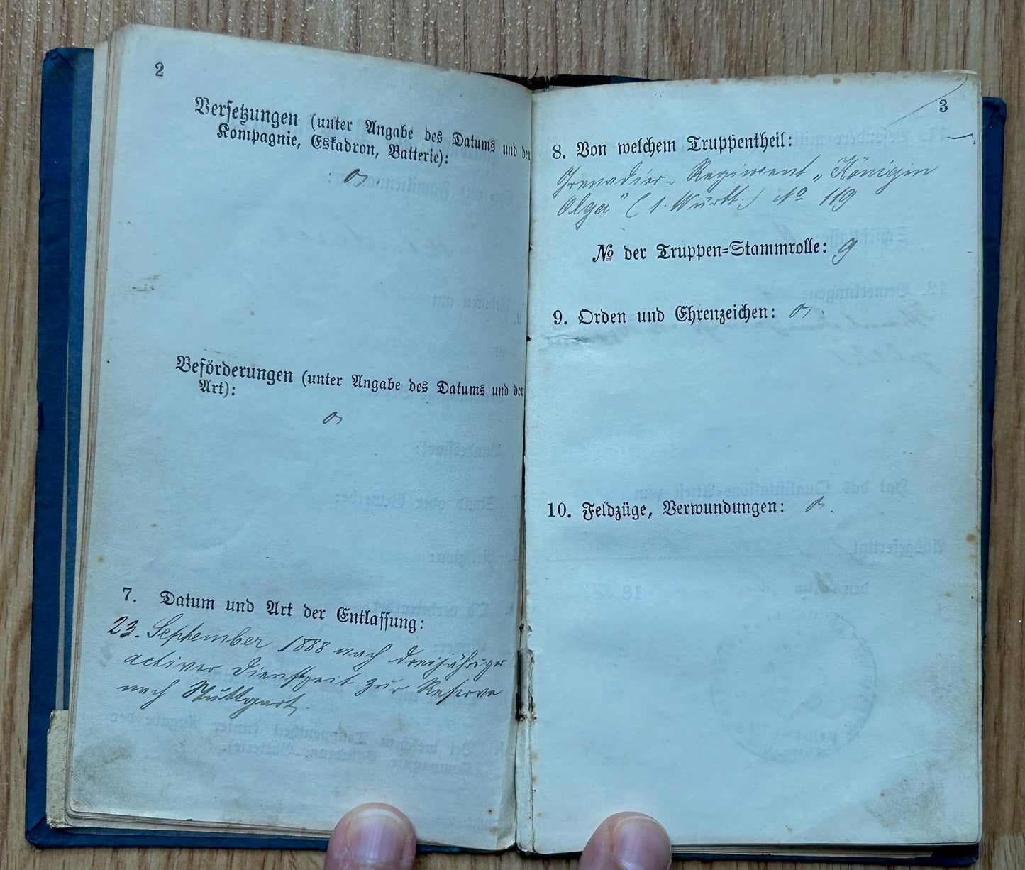 Pre WW1 German Militärpass - Kingdom of Württemberg