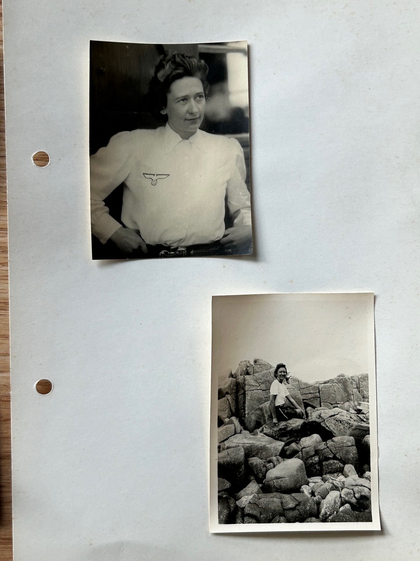 Group of 8 German photos - Woman in Wehrmacht clothes