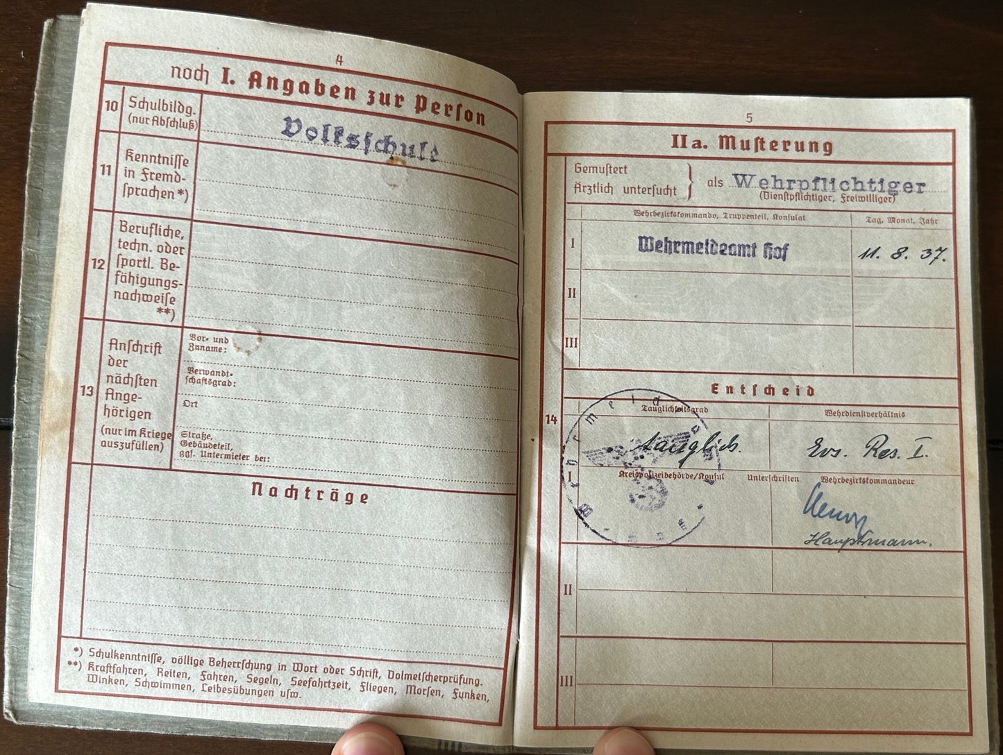 Wehrpass - Luftwaffe soldier, logistics unit, France / Paris 1942