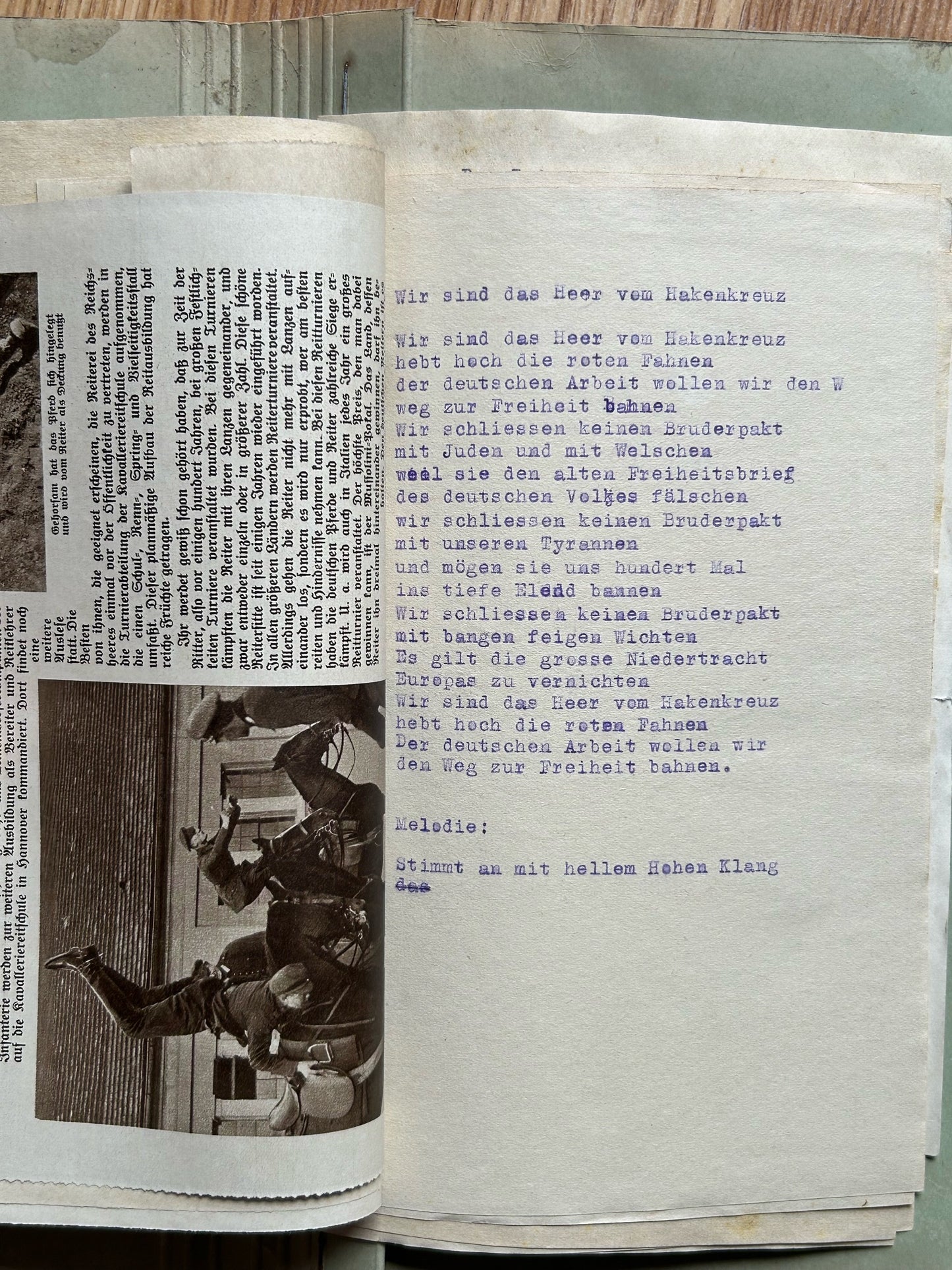 Folder of German Third Reich song sheets - HJ / NSDAP songs