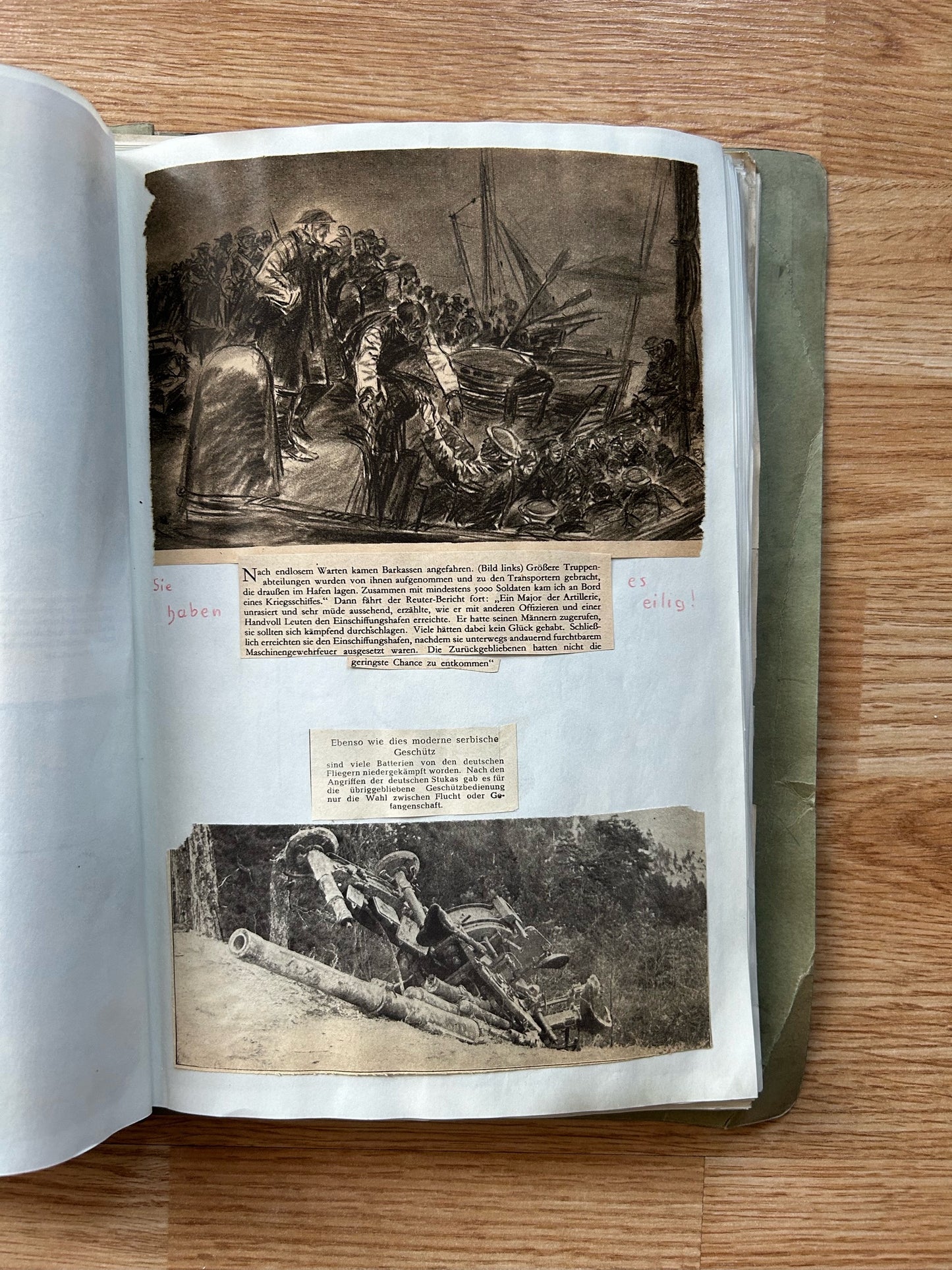 1942 German folder - postcards and newspaper clippings