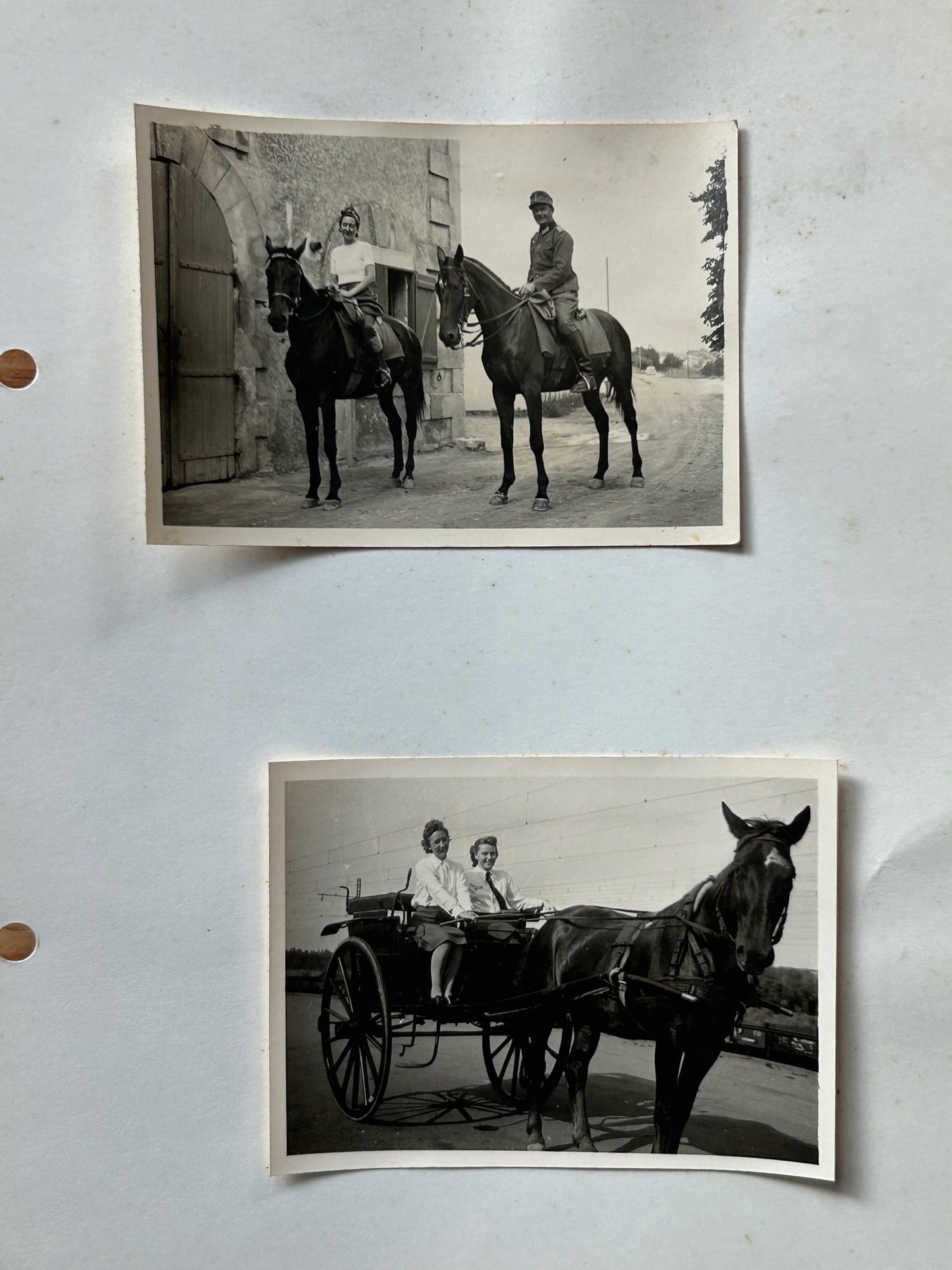 Group of 8 German photos - Woman in Wehrmacht clothes