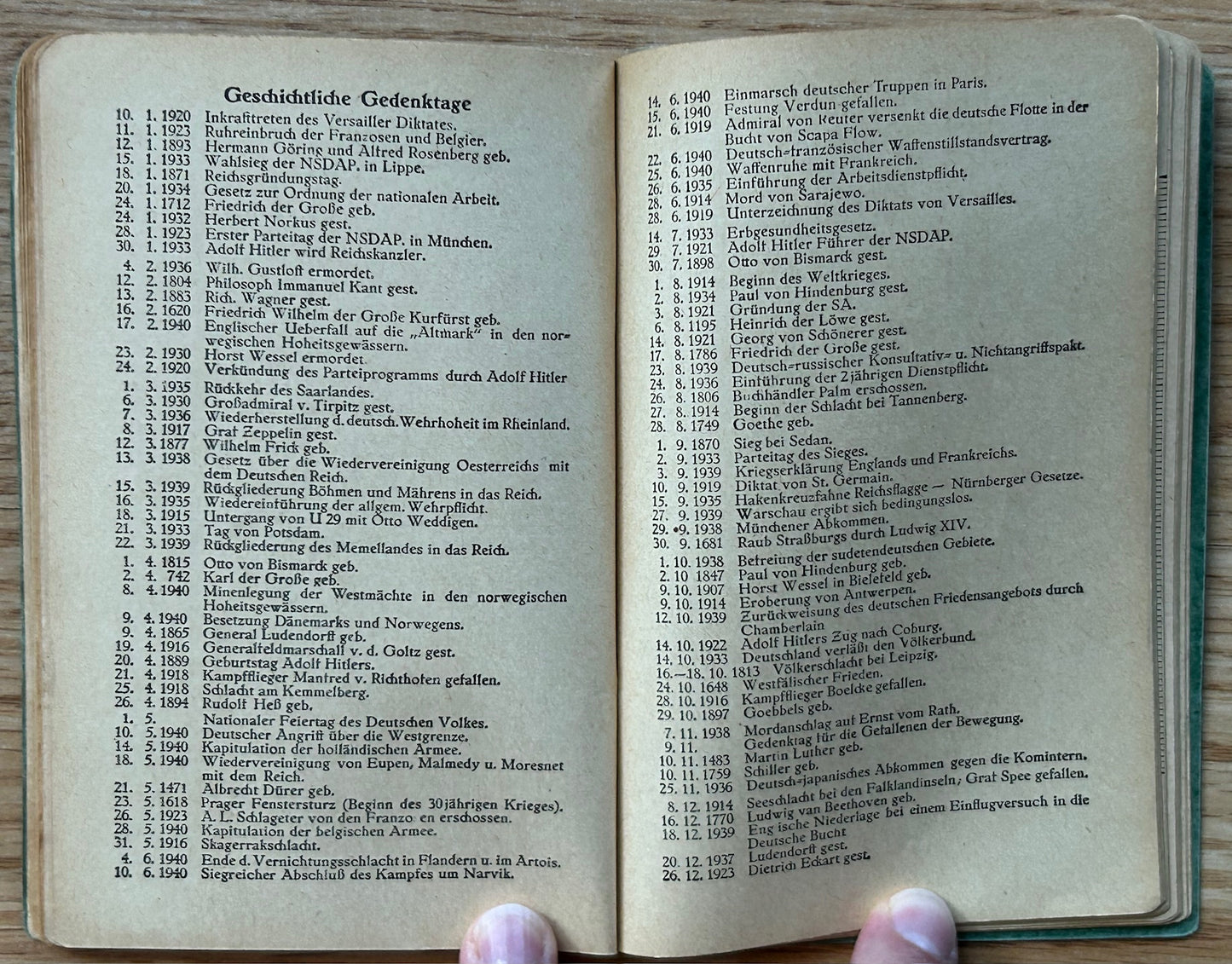 1941 pocket calendar - Berlin