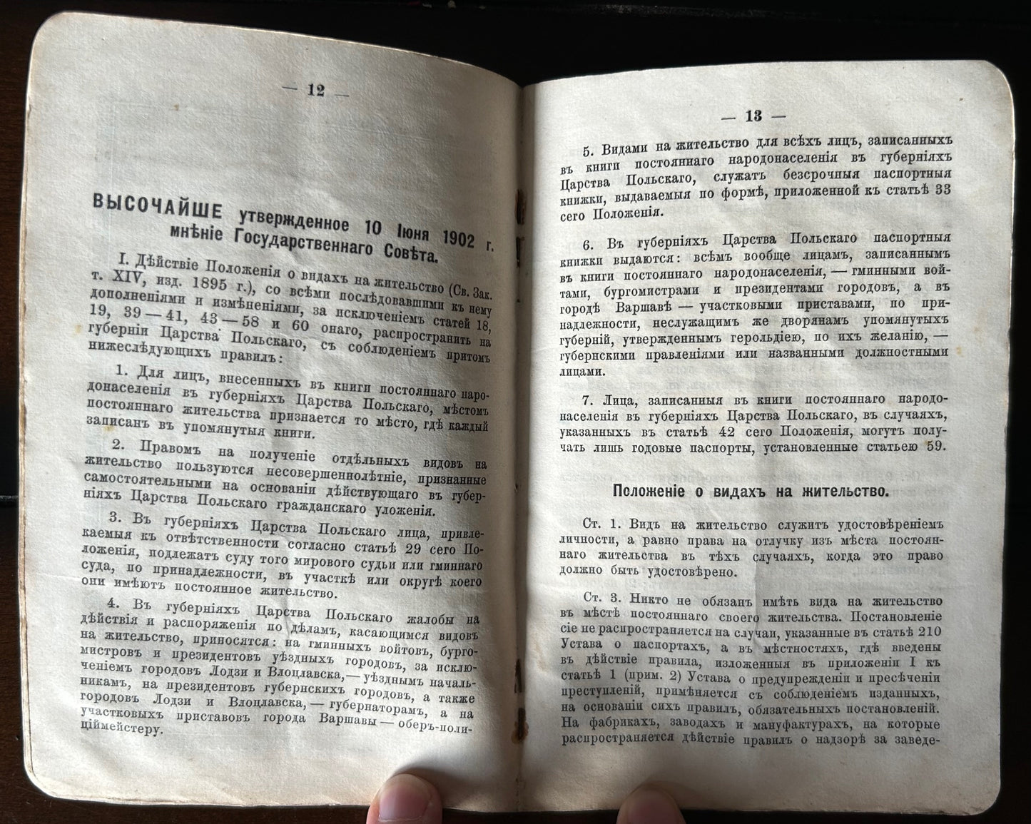 Czarist Russian passport - 1909 Polish man