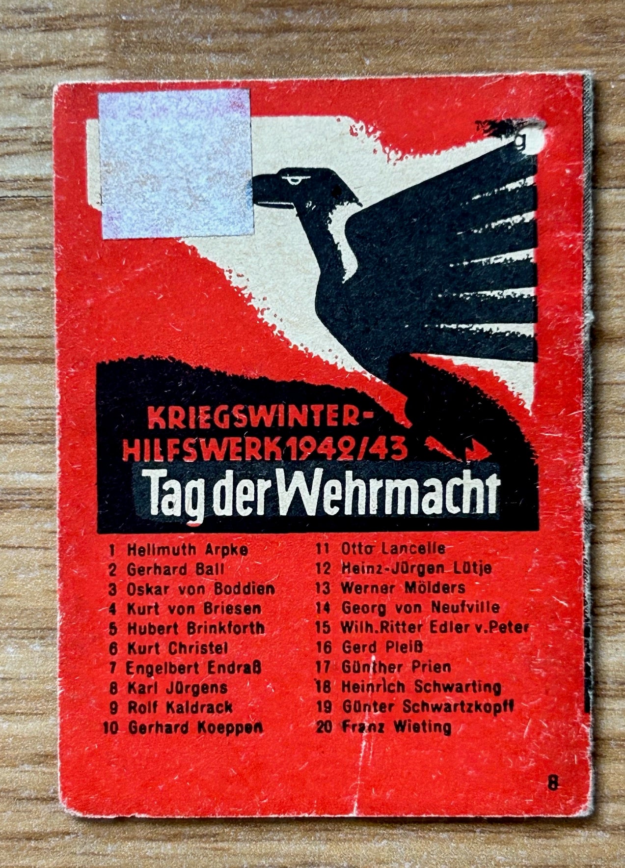 WHW donation booklet - Knight’s Cross winner Karl Jürgens