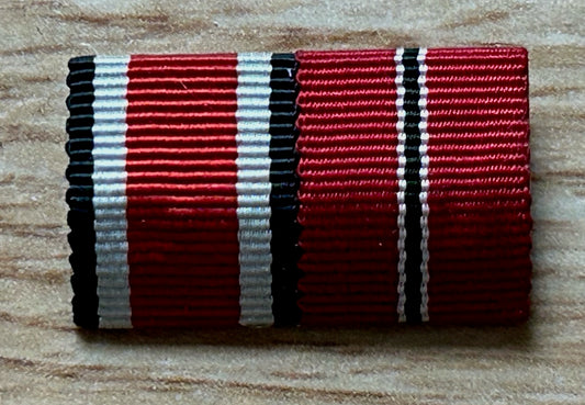 Two place ribbon bar - Iron Cross and Eastern Front medal