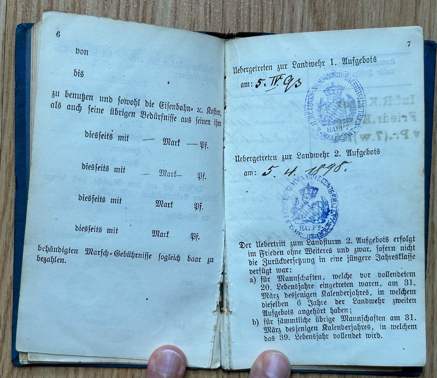 Pre WW1 German Militärpass - Kingdom of Württemberg