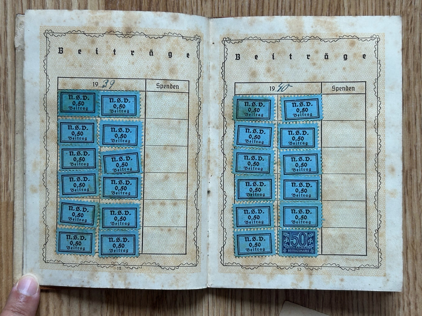 NSV membership booklet
