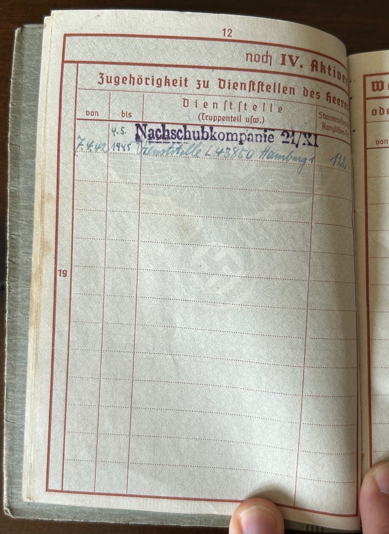Wehrpass - Luftwaffe soldier, logistics unit, France / Paris 1942