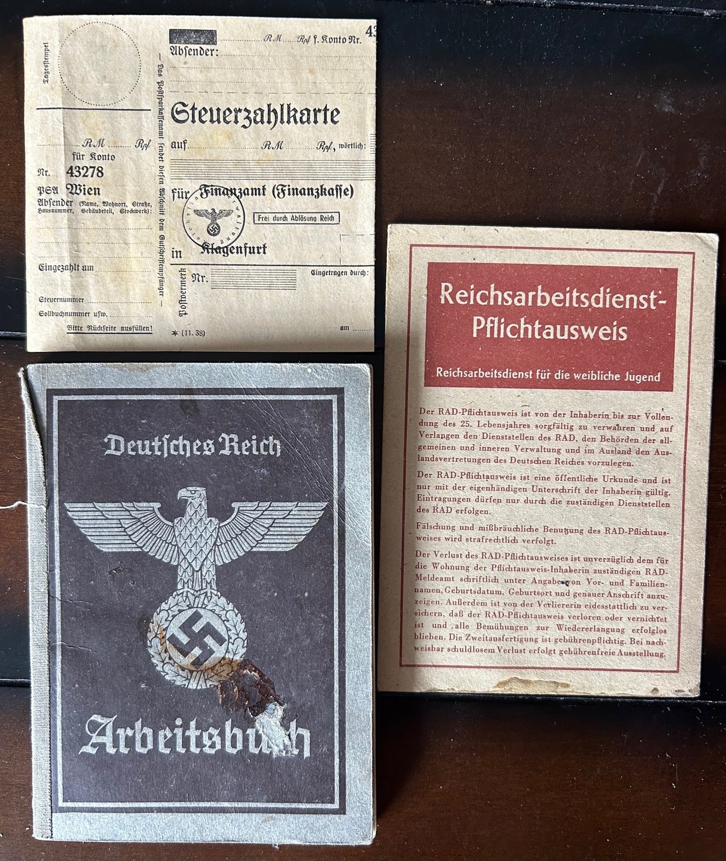Arbeitsbuch and RAD group - Austrian Hitler Youth teen employee